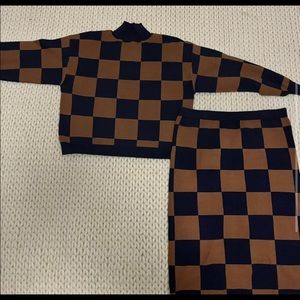 Eloquii Checker Knit Set